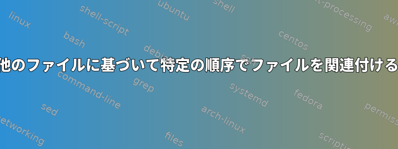 他のファイルに基づいて特定の順序でファイルを関連付ける