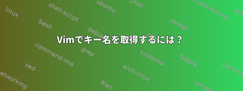 Vimでキー名を取得するには？