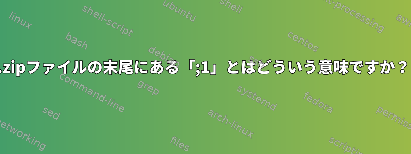 .zipファイルの末尾にある「;1」とはどういう意味ですか？