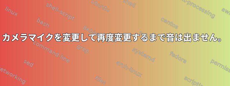 カメラマイクを変更して再度変更するまで音は出ません。