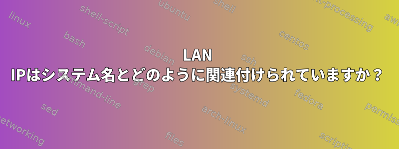 LAN IPはシステム名とどのように関連付けられていますか？