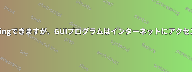 Webサイトをpingできますが、GUIプログラムはインターネットにアクセスできません。