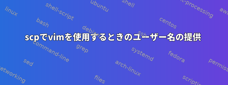 scpでvimを使用するときのユーザー名の提供