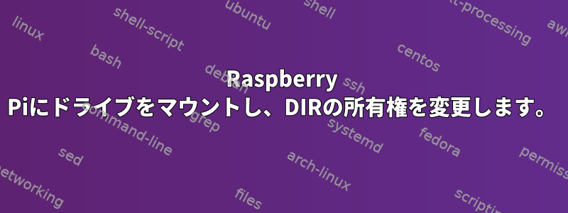 Raspberry Piにドライブをマウントし、DIRの所有権を変更します。