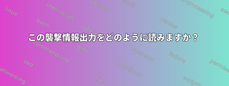 この襲撃情報出力をどのように読みますか？