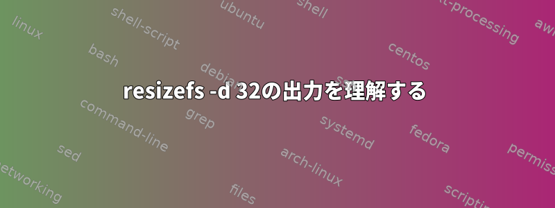 resizefs -d 32の出力を理解する