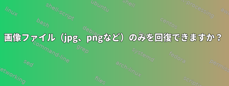 画像ファイル（jpg、pngなど）のみを回復できますか？