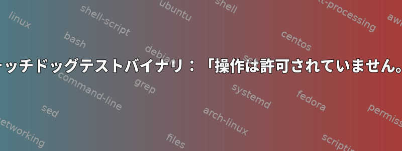 ウォッチドッグテストバイナリ：「操作は許可されていません。」