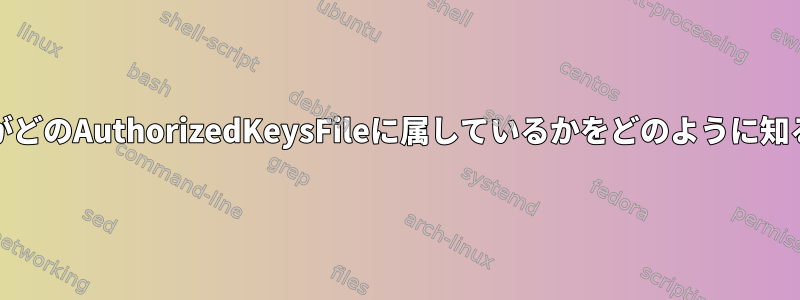 sshdはどのユーザーがどのAuthorizedKeysFileに属しているかをどのように知ることができますか？