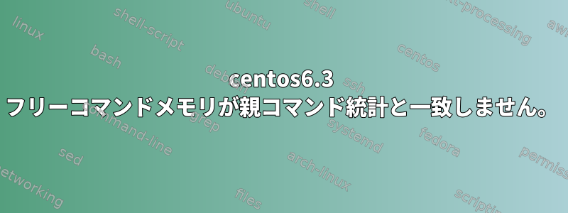 centos6.3 フリーコマンドメモリが親コマンド統計と一致しません。