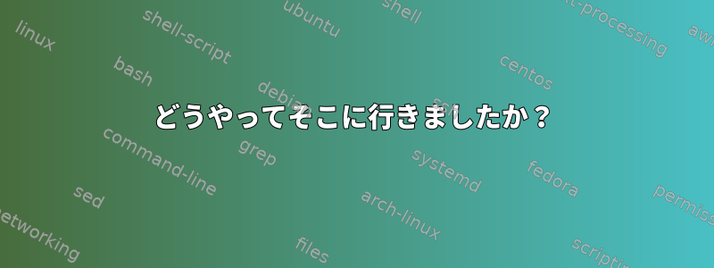 どうやってそこに行きましたか？