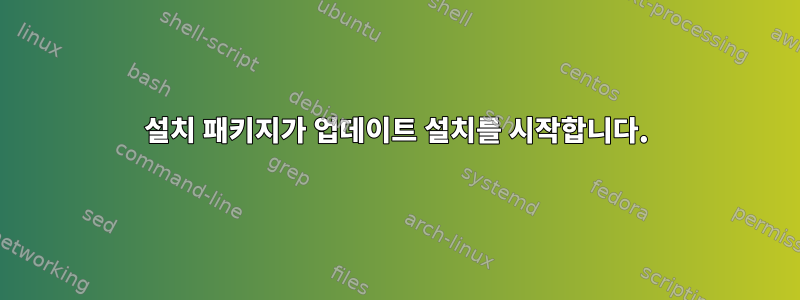 설치 패키지가 업데이트 설치를 시작합니다.