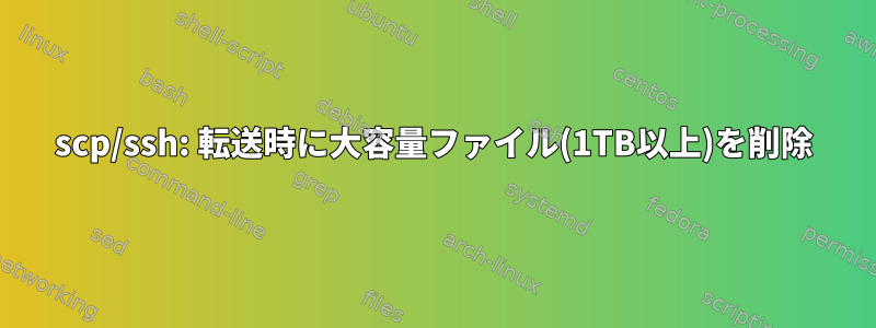 scp/ssh: 転送時に大容量ファイル(1TB以上)を削除