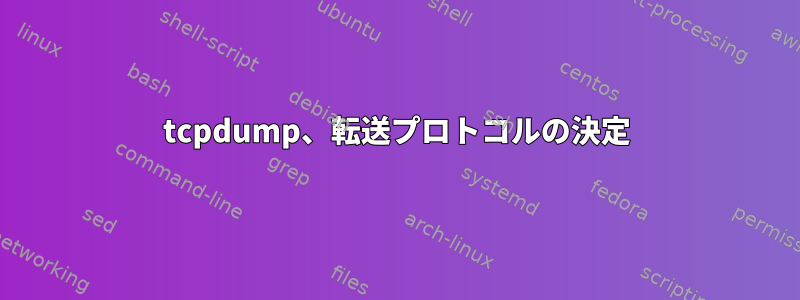 tcpdump、転送プロトコルの決定