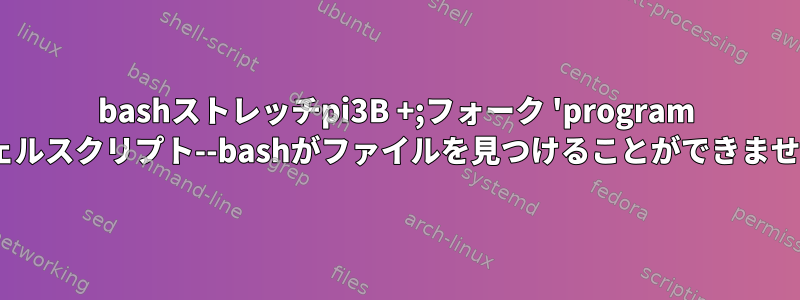 bashストレッチpi3B +;フォーク 'program &amp;'のシェルスクリプト--bashがファイルを見つけることができませんそこにいる