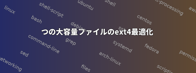 1つの大容量ファイルのext4最適化