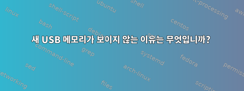 새 USB 메모리가 보이지 않는 이유는 무엇입니까?