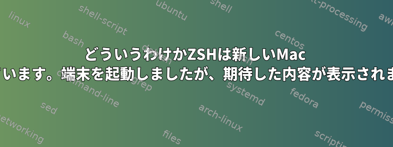 どういうわけかZSHは新しいMac 2020で破損しています。端末を起動しましたが、期待した内容が表示されませんでした〜$