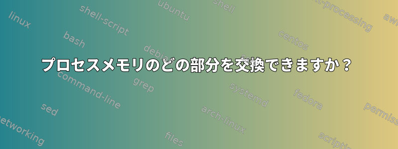 プロセスメモリのどの部分を交換できますか？