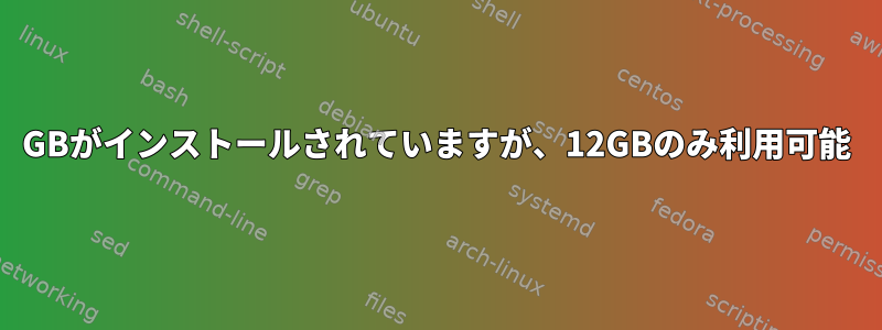 16GBがインストールされていますが、12GBのみ利用可能