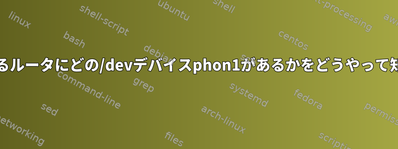 openwrtを実行しているルータにどの/devデバイスphon1があるかをどうやって知ることができますか？