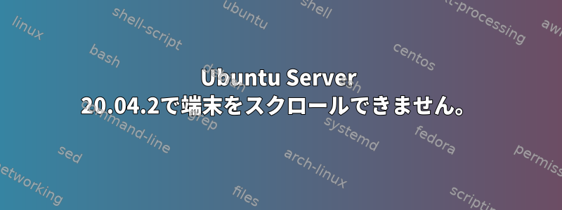 Ubuntu Server 20.04.2で端末をスクロールできません。