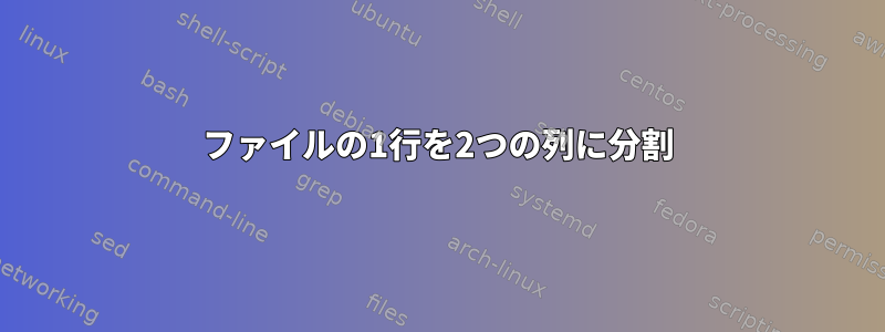 ファイルの1行を2つの列に分割