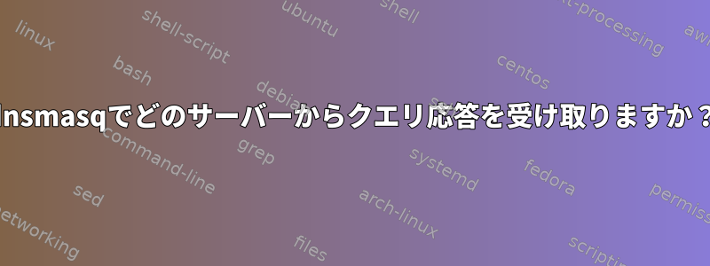 dnsmasqでどのサーバーからクエリ応答を受け取りますか？