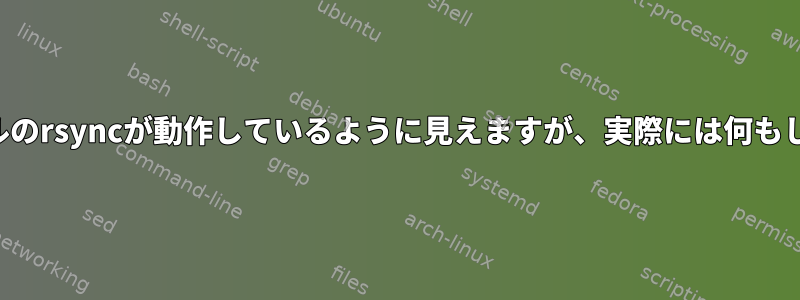 単一ファイルのrsyncが動作しているように見えますが、実際には何もしませんか？