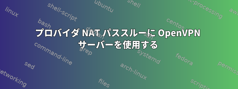 プロバイダ NAT パススルーに OpenVPN サーバーを使用する