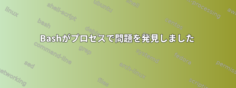 Bashがプロセスで問題を発見しました