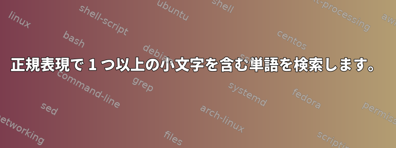 正規表現で 1 つ以上の小文字を含む単語を検索します。