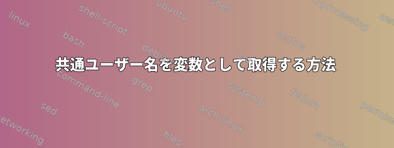 共通ユーザー名を変数として取得する方法