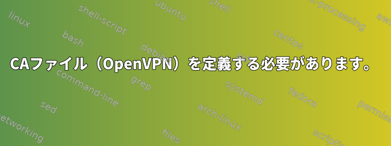 CAファイル（OpenVPN）を定義する必要があります。