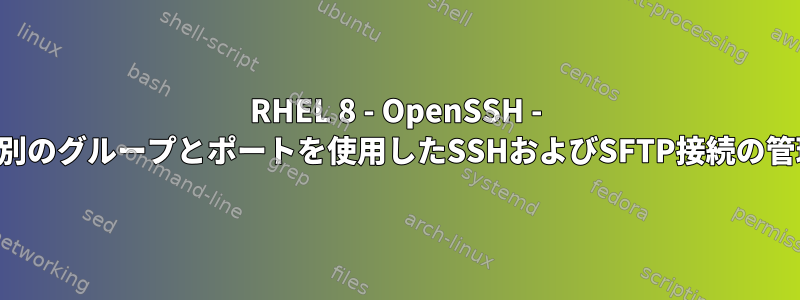 RHEL 8 - OpenSSH - 個別のグループとポートを使用したSSHおよびSFTP接続の管理