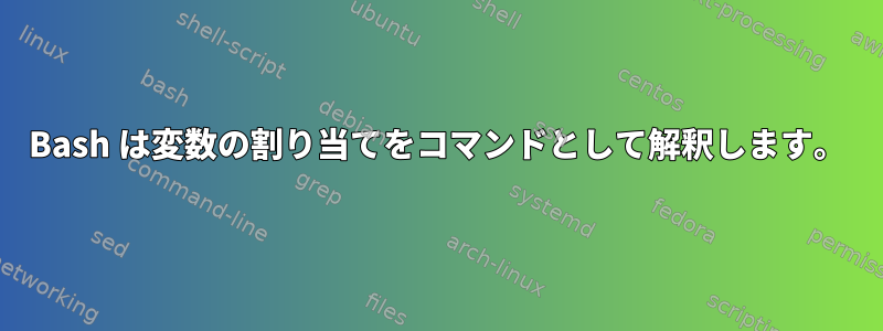 Bash は変数の割り当てをコマンドとして解釈します。