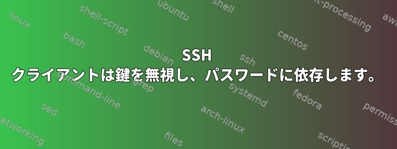 SSH クライアントは鍵を無視し、パスワードに依存します。