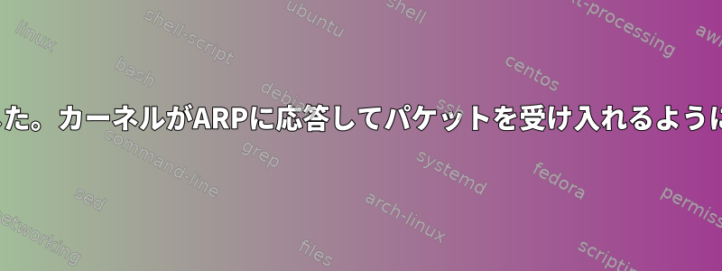 IPv6/64全体を「バインド」しました。カーネルがARPに応答してパケットを受け入れるようにするにはどうすればよいですか？