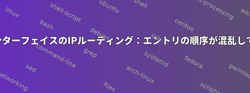 両方のインターフェイスのIPルーティング：エントリの順序が混乱しています。