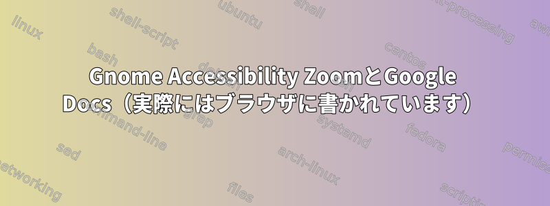 Gnome Accessibility ZoomとGoogle Docs（実際にはブラウザに書かれています）