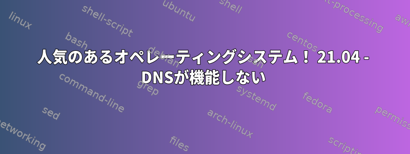 人気のあるオペレーティングシステム！ 21.04 - DNSが機能しない