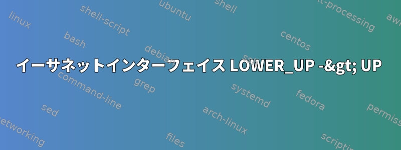 イーサネットインターフェイス LOWER_UP -&gt; UP