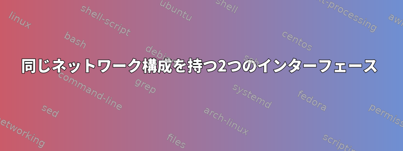 同じネットワーク構成を持つ2つのインターフェース