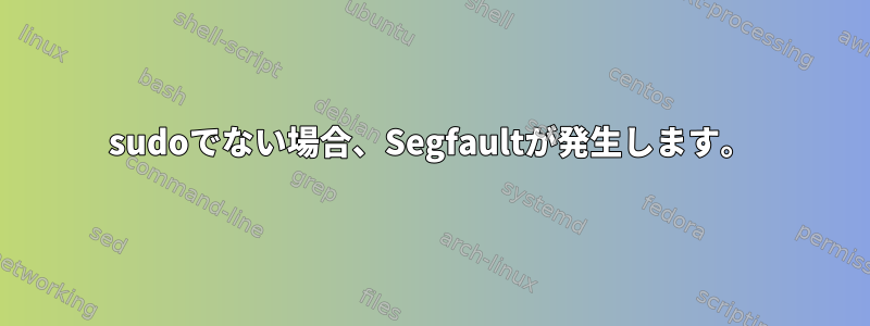 sudoでない場合、Segfaultが発生します。