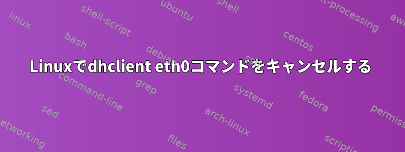 Linuxでdhclient eth0コマンドをキャンセルする