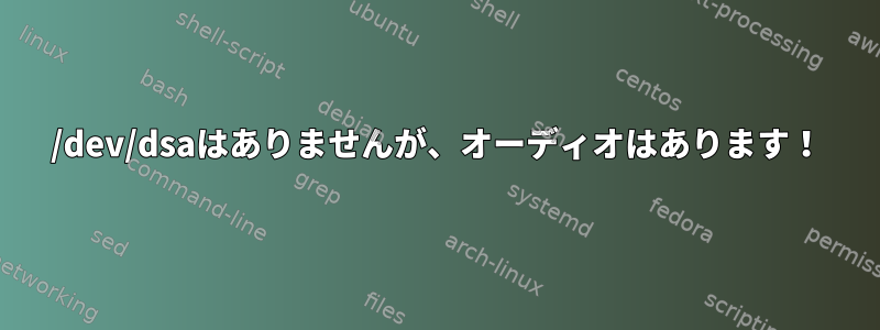 /dev/dsaはありませんが、オーディオはあります！