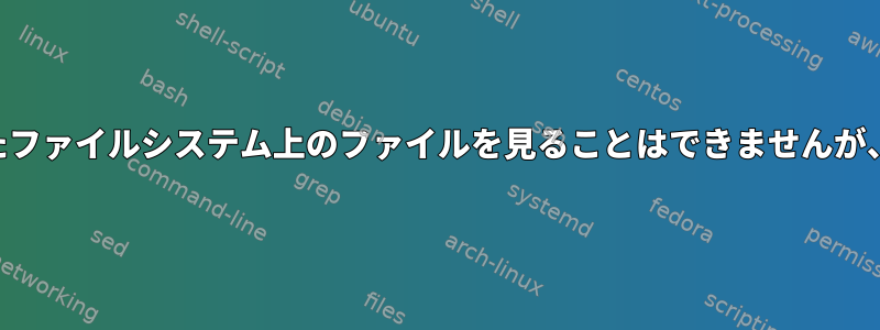 viはオーバーマウントされたファイルシステム上のファイルを見ることはできませんが、lsは見ることができます。