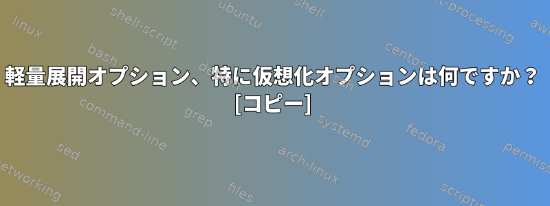 軽量展開オプション、特に仮想化オプションは何ですか？ [コピー]