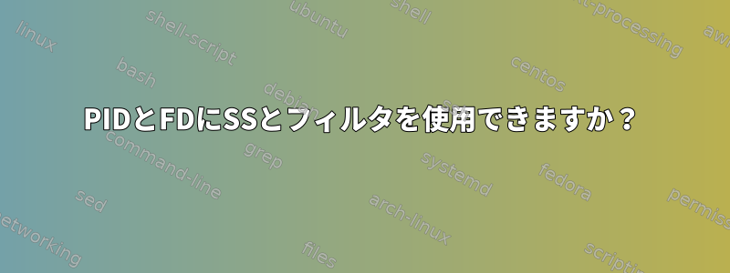 PIDとFDにSSとフィルタを使用できますか？