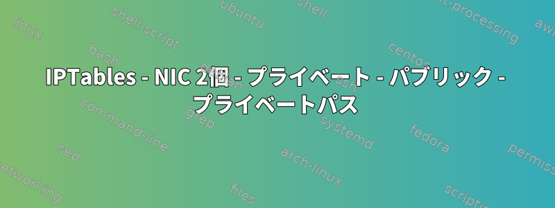 IPTables - NIC 2個 - プライベート - パブリック - プライベートパス